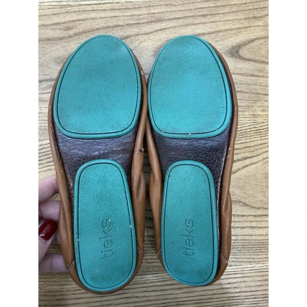 Tieks by Gavrieli Foldable Ballet Flats 8 Chestnut Brown 100% Nappa Leather